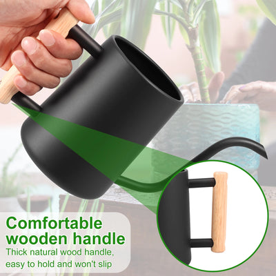 1L Plant Watering Can Stainless Steel Long Nozzle Watering Pot With Handle Leak-proof Gardening Watering Tools for Potted Plants