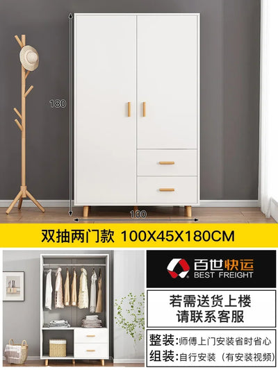 Two Door Wood Wardrobes Waterproof Organizer Heavy Duty Clothes Wardrobes Korean Style Szafki Do Salonu Nordic Furniture Bedroom