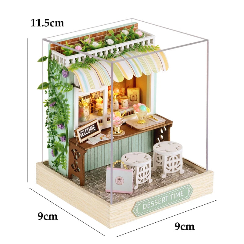 Kitten Mini Doll House 3D Puzzle Assembly Model Building Kit Creative Room Bedroom Decoration With Furniture Wooden Crafts Gifts