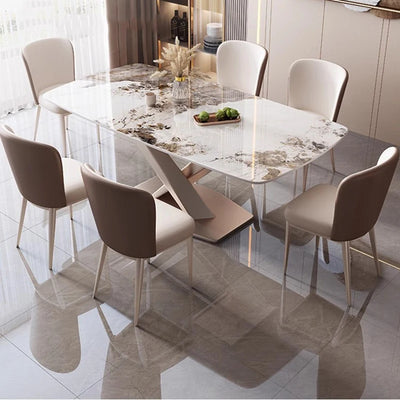 Dining Room Sedentary Table Luxury Service Reception Tables Restaurant Multifunction Home Furniture Ceramic Elegant Kitchen Oval