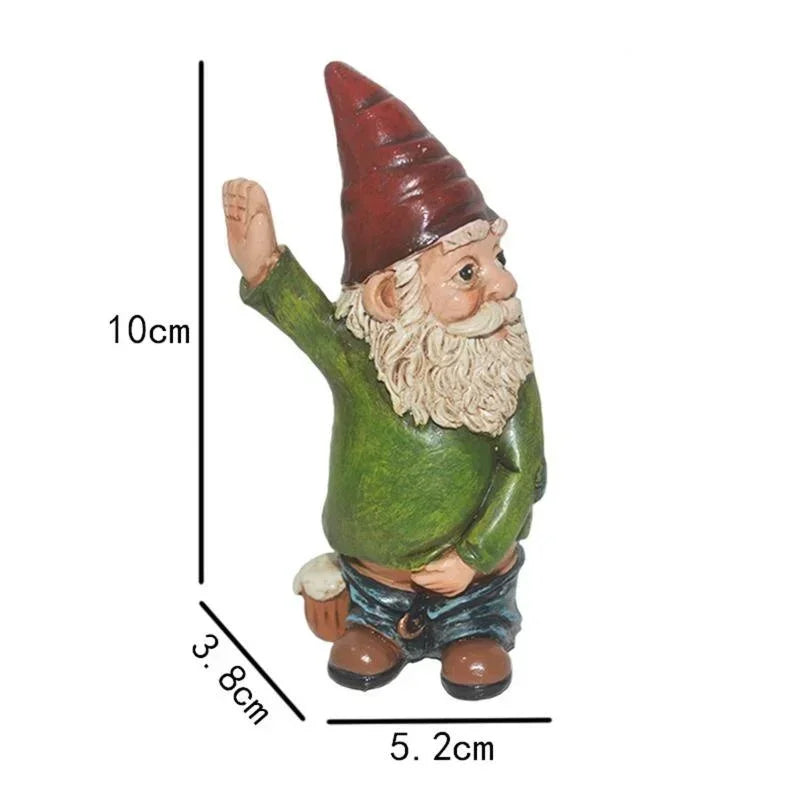 Garden Pee Dwarf Ornament Resin Elf Cartoon White Beard Old Man Statue Christmas Gift Ornament Handmade Resin Figurines Pooping