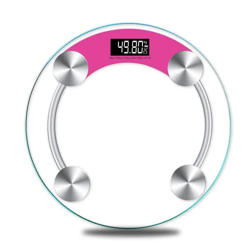 Fashion Round Weight Scale Electronic LCD Display Toughened Glass Bathroom Gym Smart Body Weighing Digital Scale