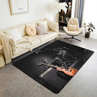 Drum Kit Carpet for Living Room Bedroom Decoration Music Instruments Area Rugs Non-slip Home Lounge Floor Mat Kitchen Doormat