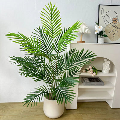 65-125cm Large Artificial Plants Fake Green Palm Plant Branches Plastic Leaves Tall indoor Faux plant For Home Garden Room Decor