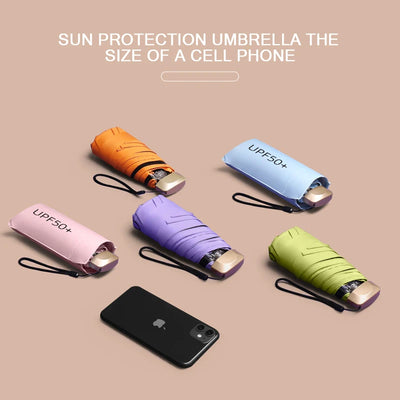 Mini Foldable umbrella UV protection Mini Sun Umbrella dual use portable box to store sunshade umbrella Mini umbrella 01