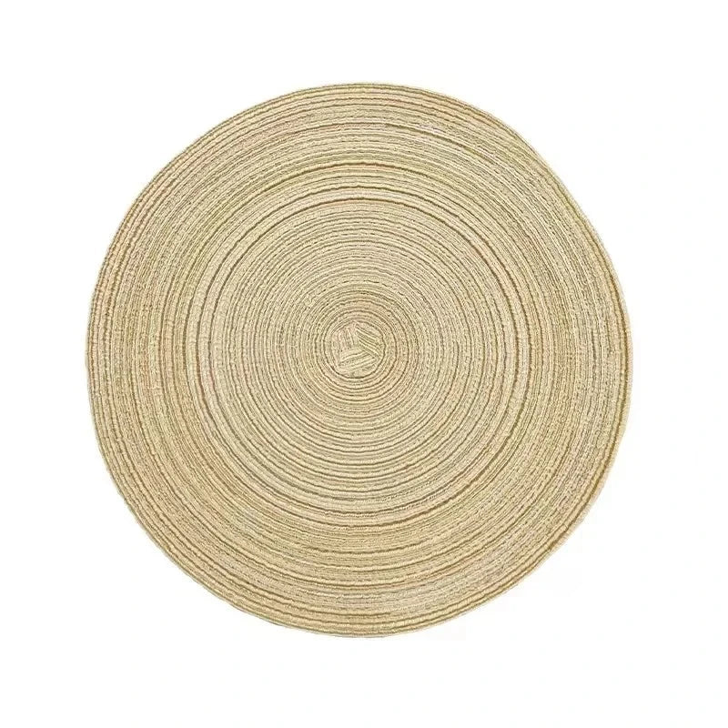 Round Table Mat Table Placemats for Tablemat Ramie Insulation Pad Placemat Linen Non Slip Table Mats Home Decoration Pad Coaster