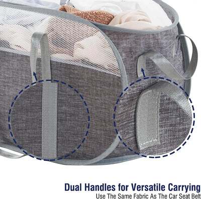 Collapsible Laundry Basket Foldable Pop Up Hamper with Reinforced Carry Handles for Laundry Bathroom Dorm or Travel