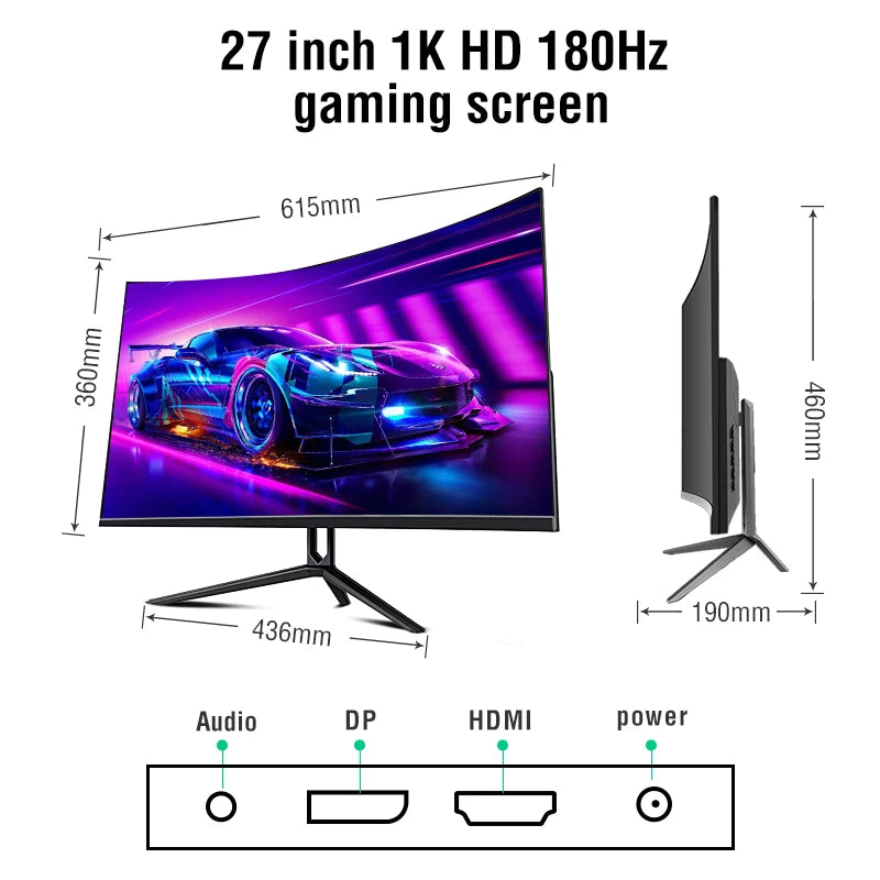 Anmite  27"FHD 240hz Curved Gaming Computer Monitor HDR USB-C  FHD [1920 x 1080] 240HZ PCHDMI Ultra-thinscreen Display