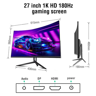 Anmite  27"FHD 240hz Curved Gaming Computer Monitor HDR USB-C  FHD [1920 x 1080] 240HZ PCHDMI Ultra-thinscreen Display