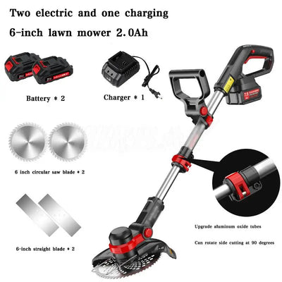 Electric Lawn Mower 6/8inch Brushless Motor Cordless Cutter Household Weeder Rechargeable For Garden Lawn Trimming Pruning Tools