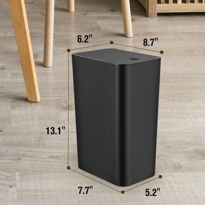 10L Small Trash Can with lid,Garbage Can Slim Trash Bin Waste Basket for Bathroom,Kitchen,Bedroom,Living Room,Office,Laundry