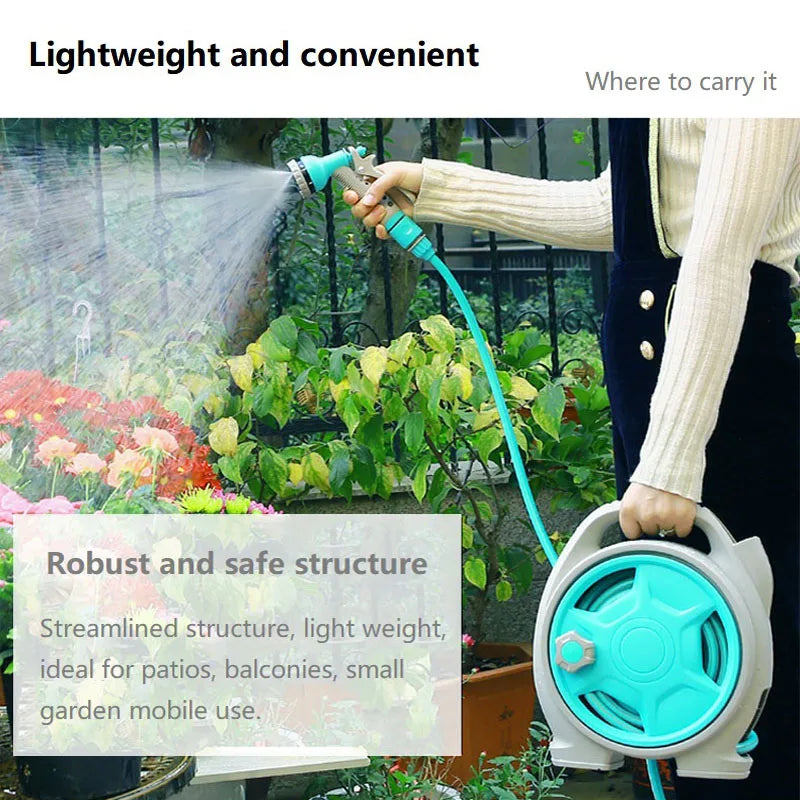 Mini Hose Car Watering Hose Reels For Garden and Vegetable Patch Water Gun Garden Sprayer Pressure Washer Home Storage Convenien