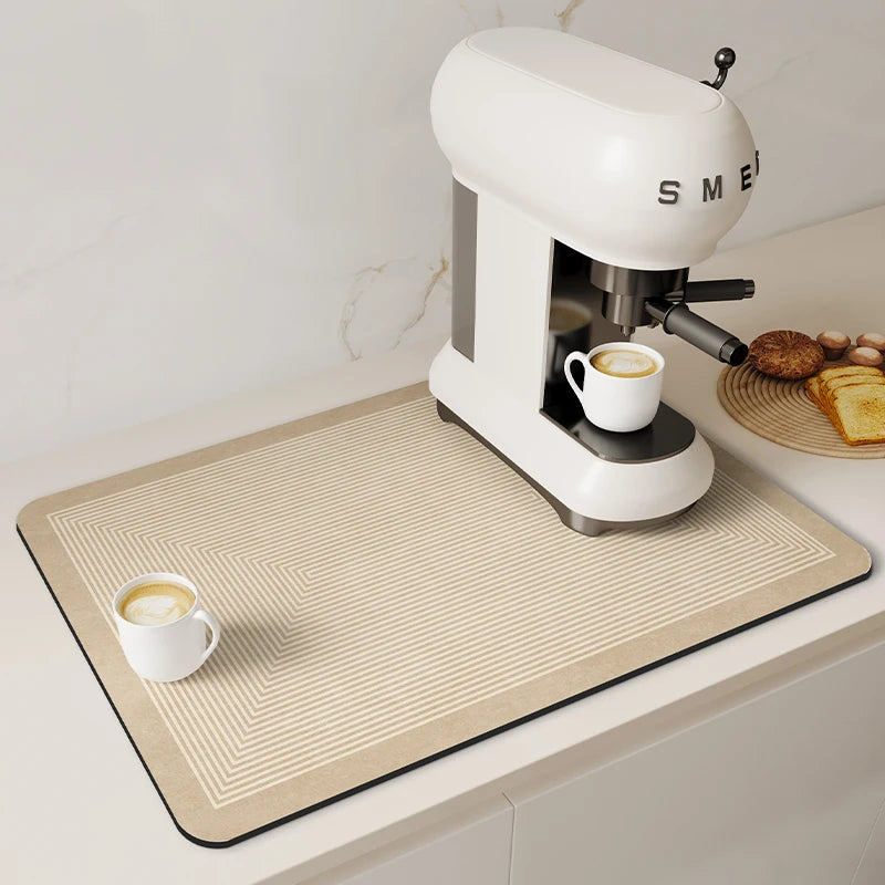 Coffee Machine Pad Rubber Dish Drying Mat Non-slip Kitchen Super Absorbent Mats Guard Countertop Protector Kitchen Accessories