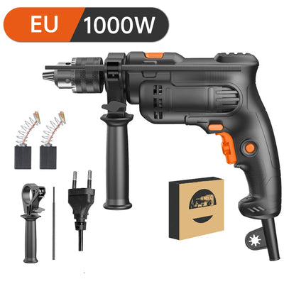 Impact Drill 1000W/1280W Multi-Function Electric Drill Strong Impact Drill Electric Hammer 3000Rpm Electric Hand Drill Tool Kit