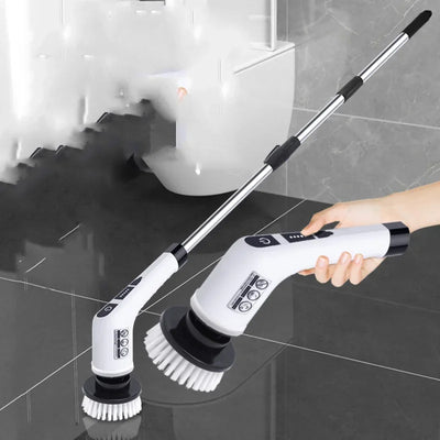 Cordless Electric Cleaning Brush 1PC Household Long Handle Retractable Rechargeable Cleaning No Bend Auto Rotating Crevice Brush