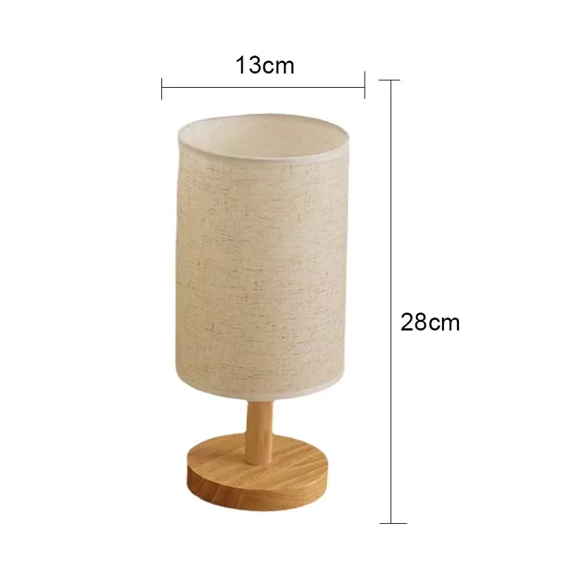 LED Bedside Table Lamps Simple Chinese Style Decoration Table Lamps Dimmable USB Plug Fabric Lampshade Bedroom Night Light