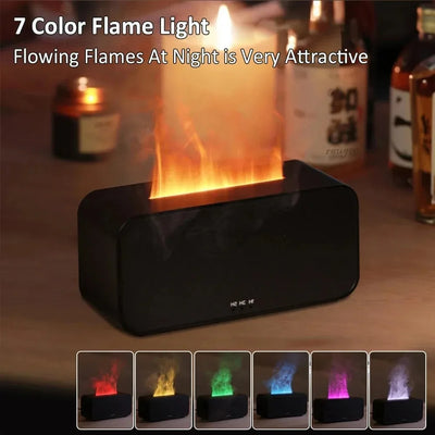 Fragrance Machine Ultrasonic Flame Humidifier New Humidifier Seven-color Flame Diffuser Home Seven-color Atmosphere Lamp