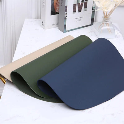 PU Placemats for Table Waterproof Anti-Slip Insulation Leather Tableware Place Mats Set Nordic Style Coaster Kitchen Cup Mat