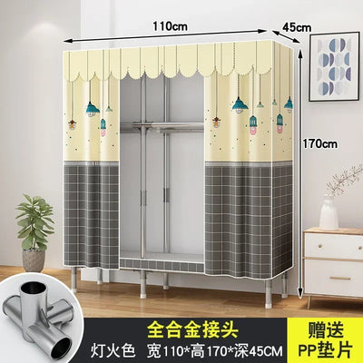 Simple Steel Frame Wardrobe  Easy Assembly, NonWoven Fabric Closet, Durable Storage Solution, Bedroom Organization