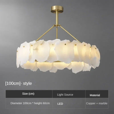 LED Luxury Natural Marble Ceiling Light All Copper Ceiling LED Chinese Living Room Dining Room Light Bedroom Lighting Fixtures