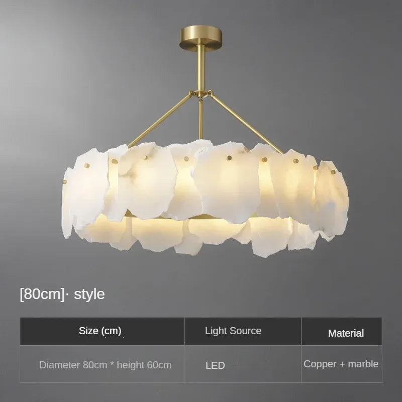 LED Luxury Natural Marble Ceiling Light All Copper Ceiling LED Chinese Living Room Dining Room Light Bedroom Lighting Fixtures