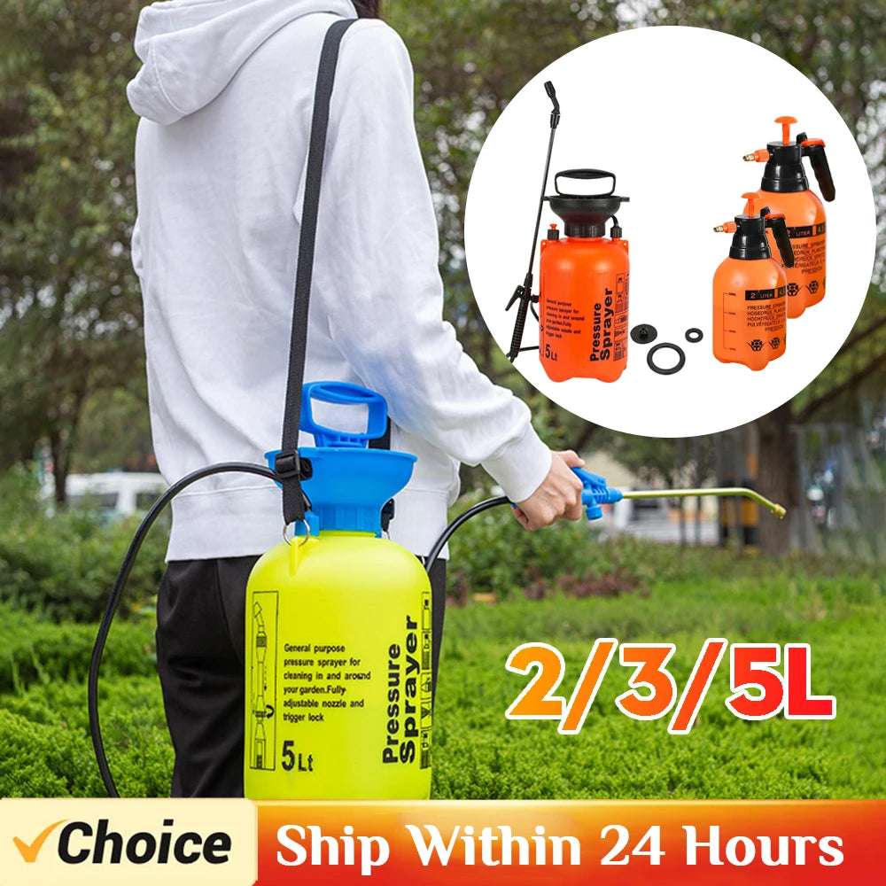 2/3/5L Garden Sprayer Water Pump Pressure Sprayer Adjustable Strap Plant Spray Bottle Lawn Agriculture Gardening Irrigation Tool