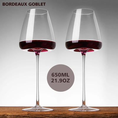 260-650Ml Collection Level Handmade Red Wine Glass Ultra-Thin Crystal Burgundy Bordeaux Goblet Art Big Belly Tasting Cup