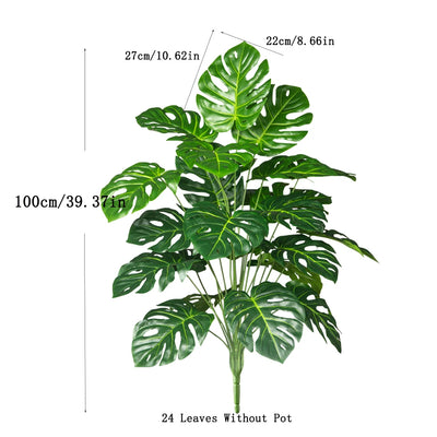 70-100cm Artificial Monstera Tree Fake Palm Plants Plastic Turtle Leafs Tropical Landscape Plants For Home Garden Office Decor