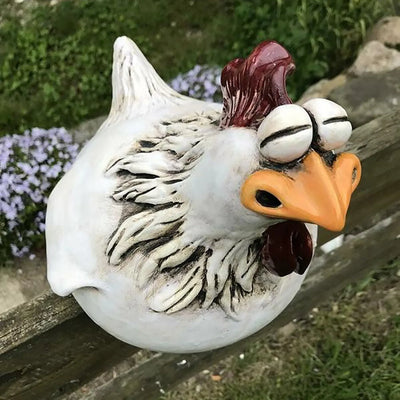 Funny Chicken Fence Decor Statues Resin Garden Farm Yard Chicken Hen Sculpture Art Craft Courtyard Housewarming Home Decoration