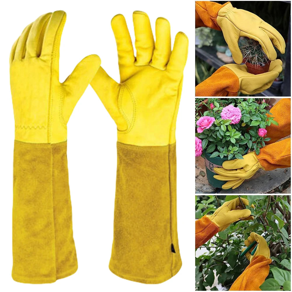 1 Pair Glove Safety Professional Rose Pruning Thorn Resistant Gardening Gloves with Long Forearm Protection for Men and Women