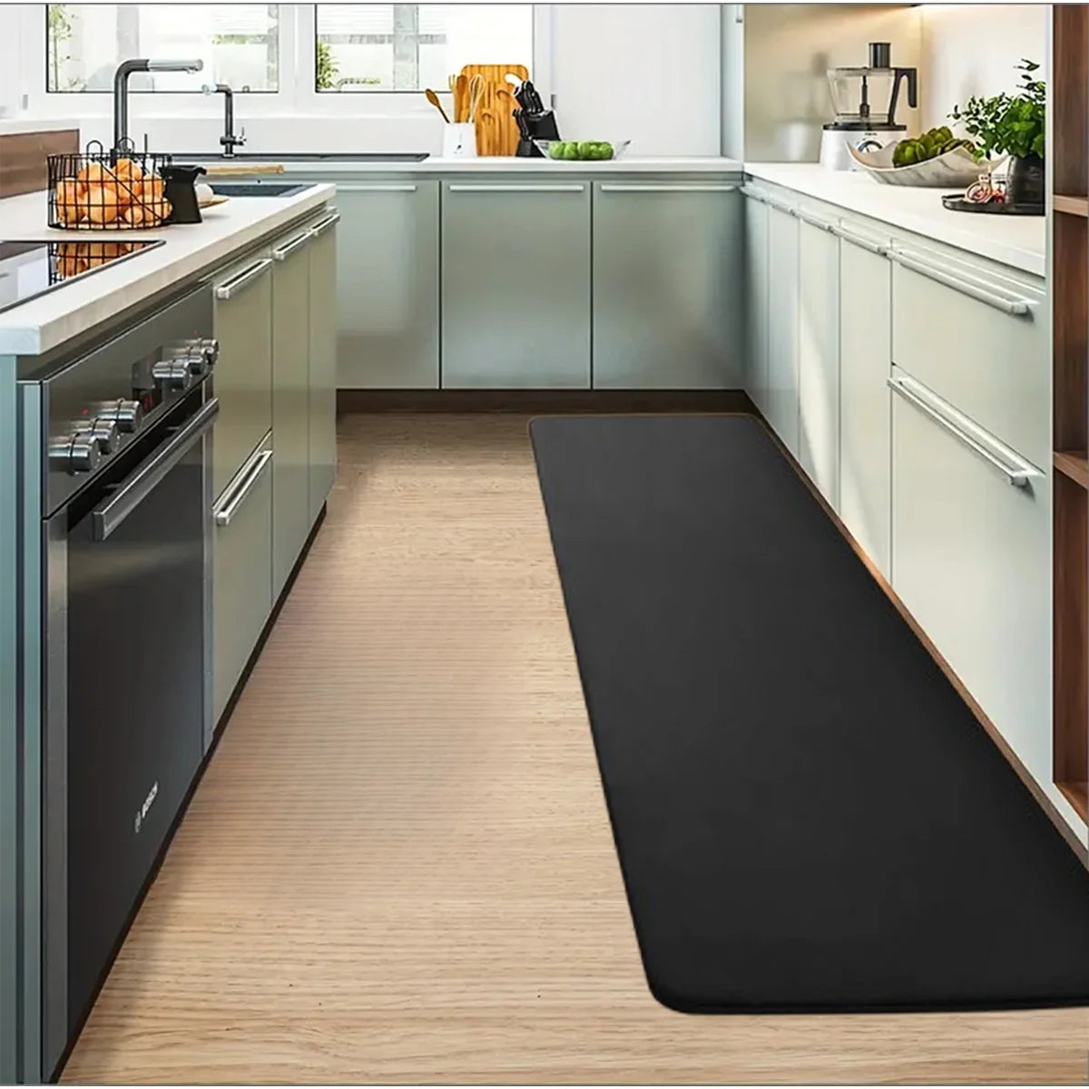 Thickened flannel kitchen floor mats absorbent oil non-slip mats long strips of dirt-resistant carpets entrance door mats