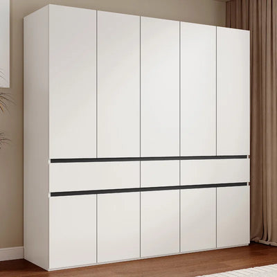 Wardrobe flat door split adult cabinet modern simple household rental room granule board combination bevel wardrobe