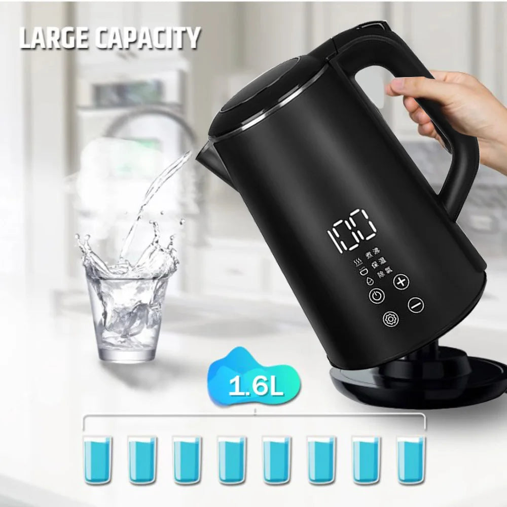 1.6L Electric Kettle Temperature Control Thermos Bottle Automatic Power-off Anti-scald 220V Boil Water Pot Household Appliances