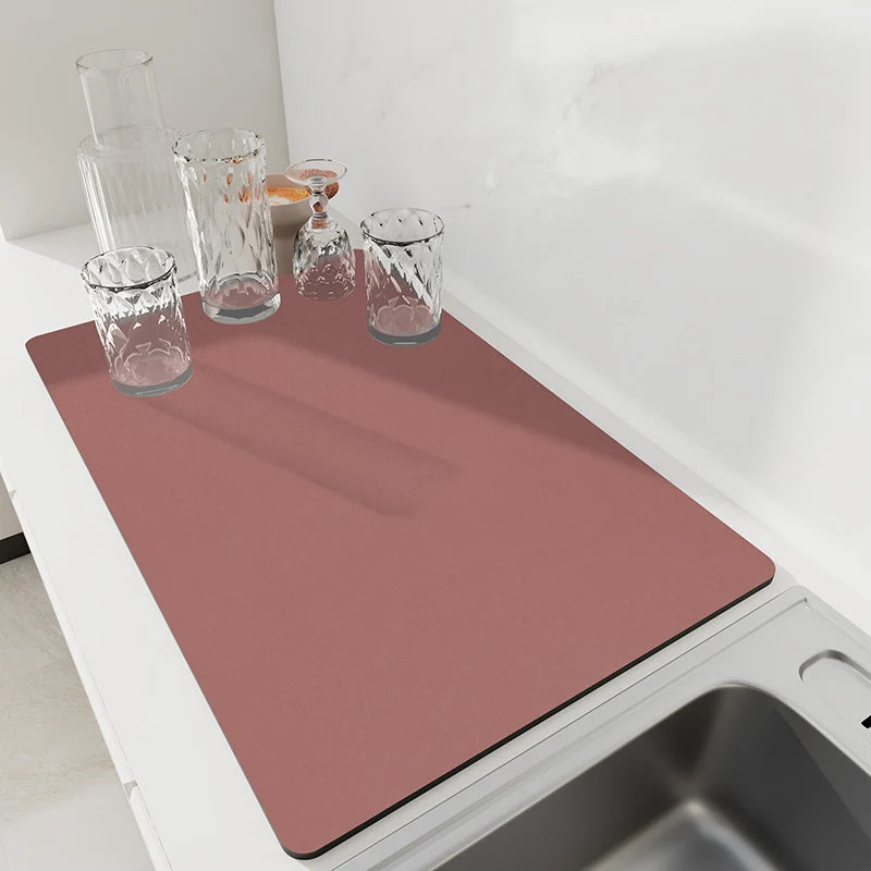 Super Absorbent Kitchen Dish Drying Mat Drain Pad Waterproof Tableware Heat Resistant Counter Top Mat Draining Placemat