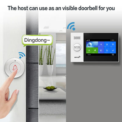 PGST 4.3 inch HD 4G Wifi Alarm System Wireless Touch Screen Tuya Smart Life App Control work with Alexa PG107