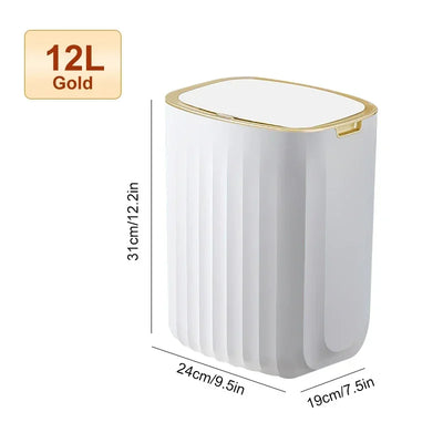 9/12/15L Smart Trash Can Large Capacity For Kitchen Bathroom Garbage Waterproof Trash Bin Induction Home Can Smart Automatic Bin