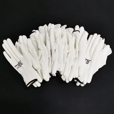 10 Pairs PU Nitrile Safety Coating Nylon Cotton Work Gloves Palm Coated Gloves Mechanic Working Gloves CE EN388