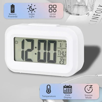 LED Digital Alarm Clock Children's Bedroom Clock for Room Bedside Table Suitable for Home Offices Kids Clocks Decor Garden