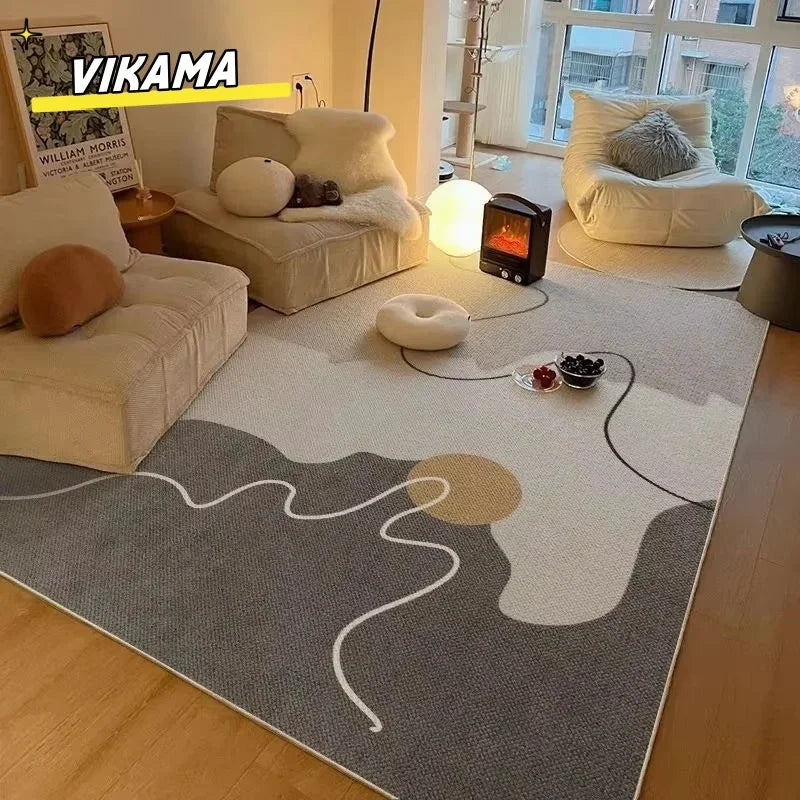 Modern simple living room fully covered carpet sofa tea table wear-resistant anti-slip easy care imitation cashmere carpet