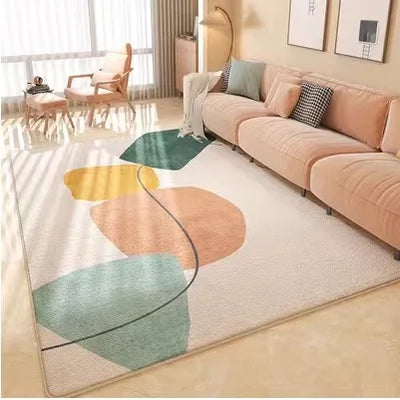 Washable Hot Sale Cute Warm Geometric Faux Cashmere Rug Living Room Sofa Bedroom Bedside Rug Anti-slip and Dirty Resistant