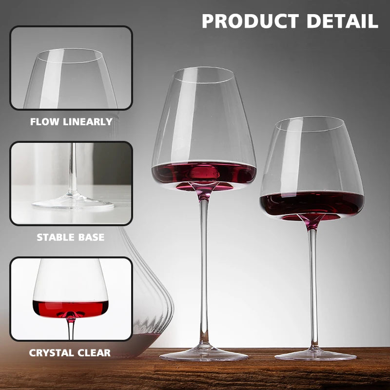 260-650Ml Collection Level Handmade Red Wine Glass Ultra-Thin Crystal Burgundy Bordeaux Goblet Art Big Belly Tasting Cup