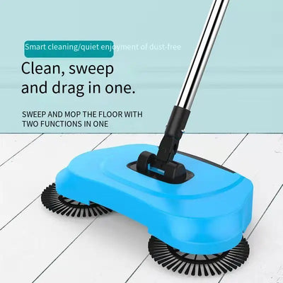 Three-In-One Multifunctional Hand Push Sweeper Push Broom Vacuum Cleaner, Sweeping Mopping Sweeper Household Cleaning Package