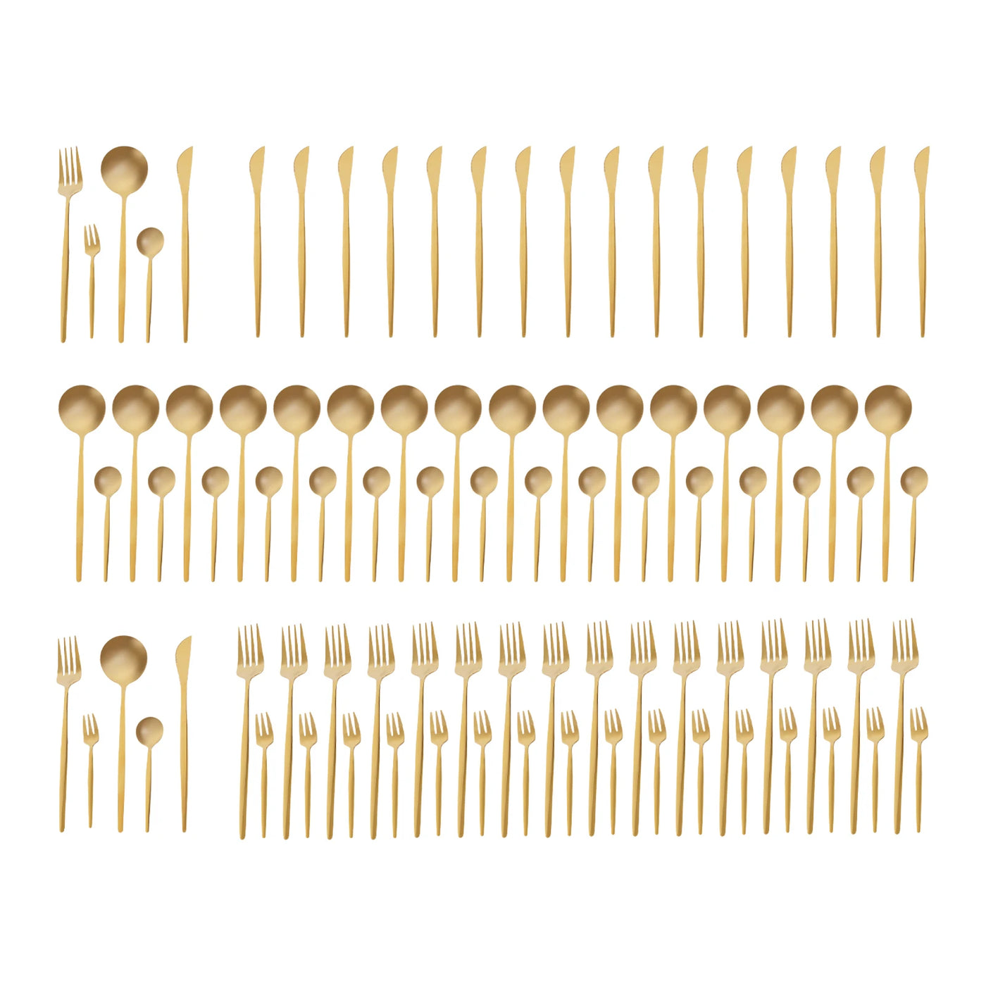 90Pcs Gold Flatware Cutlery Set Stainless Steel Silverware Utensil Kitchen Tableware Forks Knives Spoons Cutlery