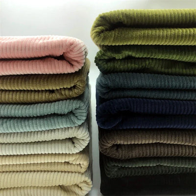 Plain 100% Cotton Corduroy Fabric By Meters for Skirts Pants Dresses Sewing Retro Style Striped Pattern Soft Cloth Skin-friendly