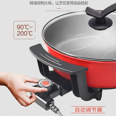 Barbecue Integrated Hotpot Shabu Soup Hot Pot Divided Electric Mandarin Duck Nonstick Round Chafing Dish Chinese Fondue Cookware