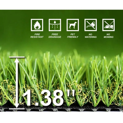 Lawn Realistic Thick Artificial Grass Turf -Indoor Outdoor Garden Lawn Landscape Synthetic Grasses Mat - Thick Fake Grass Rug