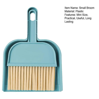 Small Broom With Dustpan Set With Handle Soft Bristles Handheld Countertop Plastic Mini Dust Pan With Broom Sweeper Cleaning Set