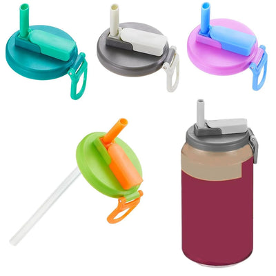 1/4 PCS Soda Can Lids with Straw Reusable Straw Soda Can Lid Portable Soda Can Lid for Canned Beverages Beer Juice