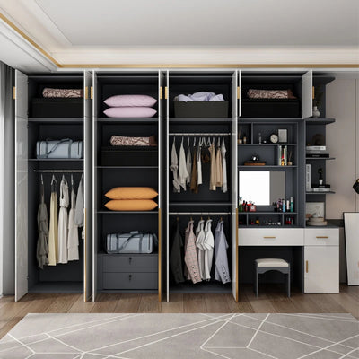 Sliding Mirror Wardrobes Storage Luxury Bedroom White Wooden Rack Wardrobes Cabinets Clothes Guarda Roupas Home Furniture