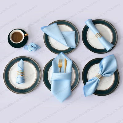 6pcs 30*30cm Satin Table Napkin Square Serving Table Napkins Wedding Party Soft Handkerchief Christmas Home Table Decoration